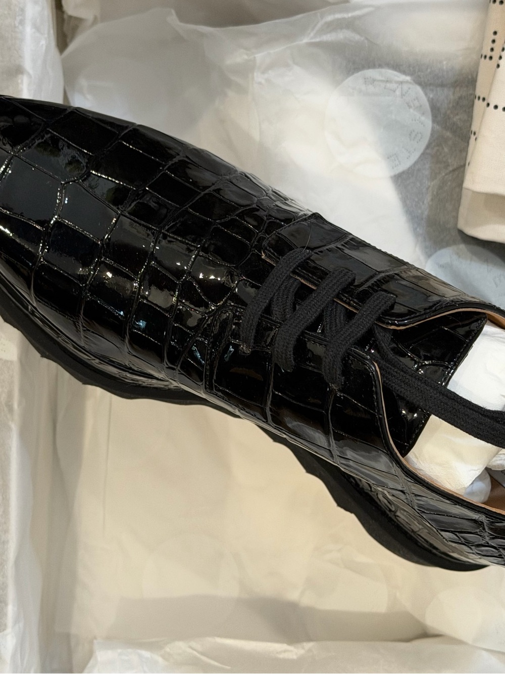 STELLA MCCARTNEY Black Limited-Edition Elyse Crocodile Platform 39 NEW NIB - Picture 4 of 9